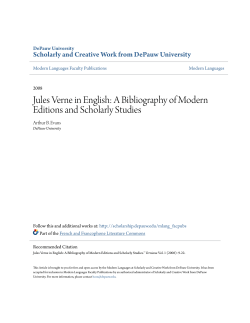 Jules Verne in English: A Bibliography of Modern Editions and