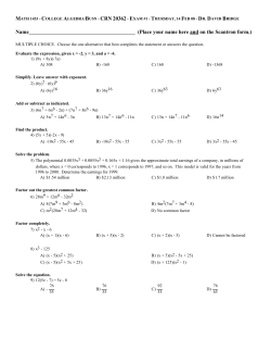 Exam #1 - Version B