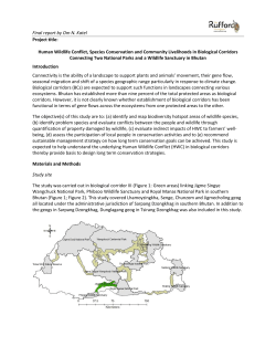 Final report by Om N. Katel Project title: Human Wildlife Conflict