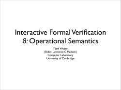 Operational Semantics - Cambridge Computer Lab