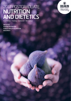 Deakin University 2017 Postgraduate Nutrition and Dietetics courses