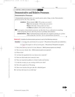 Demonstrative and Relative Pronouns