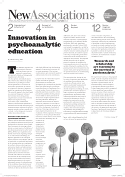 Innovation in psychoanalytic education