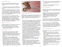 Health Care Coverage Eligibility for Direct Care Eligibility for