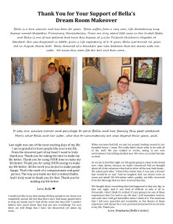 Thank You for Your Support of Bella`s Dream