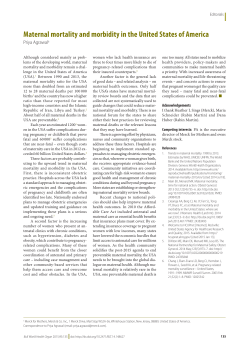 Maternal mortality and morbidity in the United States of America