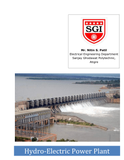 Hydro-Electric Power Plant - Sanjay Ghodawat Polytechnic