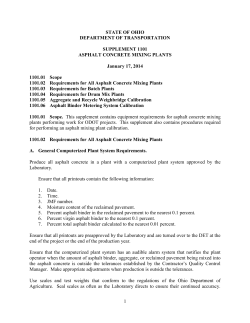 Asphalt Concrete Mixing Plants - Ohio Department of Transportation