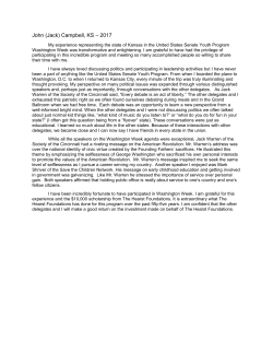 John (Jack) - United States Senate Youth Program