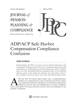 ADP/ACP Safe Harbor Compensation Compliance Confusion