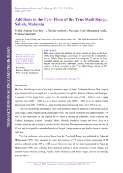 Additions to the Fern Flora of the Trus Madi Range, Sabah, Malaysia
