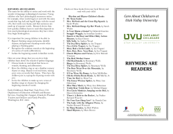 Rhymers are Readers - Utah Valley University