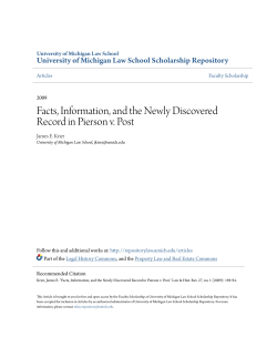 Facts, Information, and the Newly Discovered Record in Pierson v