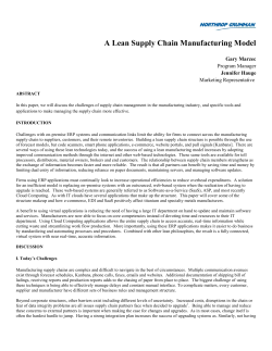 A Lean Supply Chain Manufacturing Model