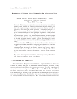 Evaluation of Missing Value Estimation for Microarray