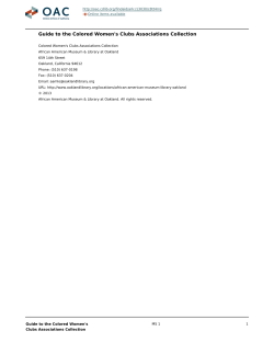 Colored Women`s Clubs Associations collection