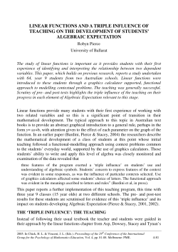 linear functions and a triple influence of teaching on the