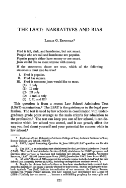 the lsat: narratives and bias - Digital Commons @ American