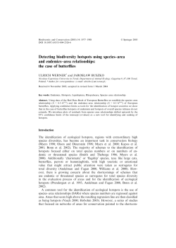 Detecting biodiversity hotspots using species&ndash;area and