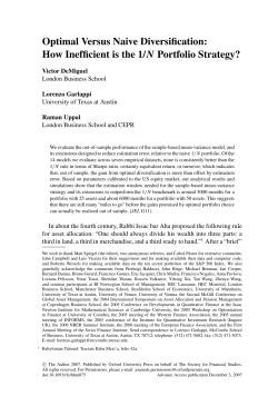Optimal Versus Naive Diversification: How Inefficient is the 1/N