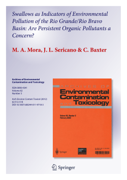 Swallows as Indicators of Environmental Pollution of the Rio Grande