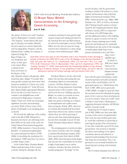 O Brave New World: Geoscientists in An Emerging Green Economy