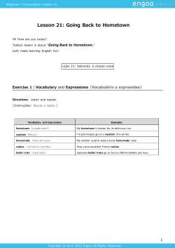 Lesson 21: Going Back to Hometown