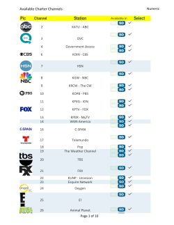 Channel List - Numeric - The SeaWitch at the Beach