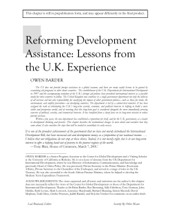 Reforming Development Assistance