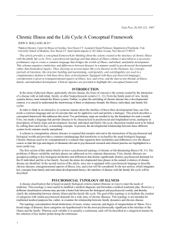 Chronic Illness and the Life Cycle:A Conceptual Framework