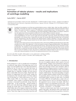 Formation of tabular plutons &ndash; results and implications of centrifuge
