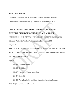 DRAFT as of 08/25/08 Labor Law Regulation Part 60 Pursuant to