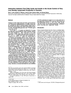 Low Density Lipoprotein Production in Humans