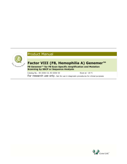Factor VIII (F8, Hemophilia A) Genemer