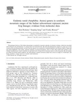 (Amphibia: Anura) genera in southern mountain ranges of the Indian