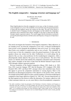 The English comparative – language structure