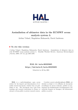 Assimilation of altimeter data in the ECMWF ocean - HAL