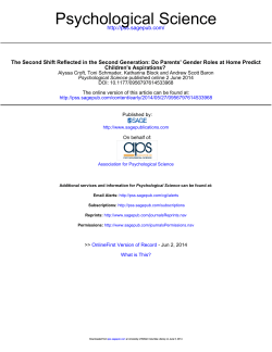 Psychological Science - University of British Columbia