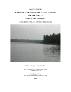 lakes and ponds of the worcester plateau: patterns of aquatic plant