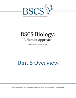 BSCS Biology: Unit 5 Overview