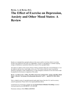 The Effect of Exercise on Depression, Anxiety and Other Mood