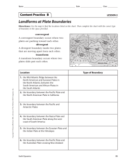 Landforms at Plate Boundaries