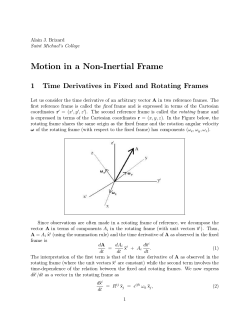 Motion in a Non-Inertial Frame