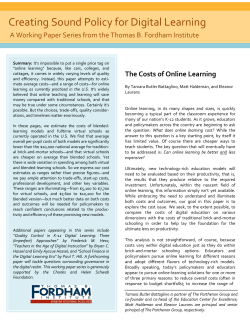 Creating Sound Policy for Digital Learning