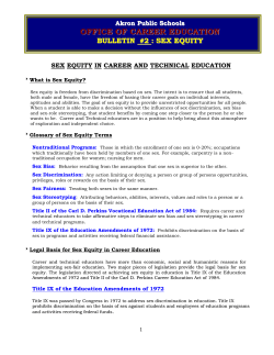 sex equity - Akron Public Schools Career Education