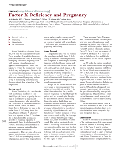 Factor X Deficiency and Pregnancy