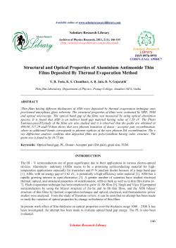 Structural and Optical Properties of Aluminium Antimonide Thin