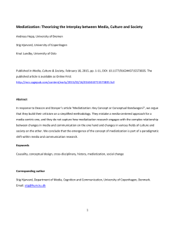 Mediatization: Theorizing the Interplay between