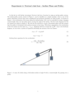 Newton`s 2nd Law - Incline Plane and Pulley
