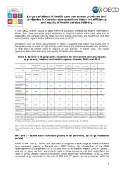 Large variations in health care use across provinces and territories